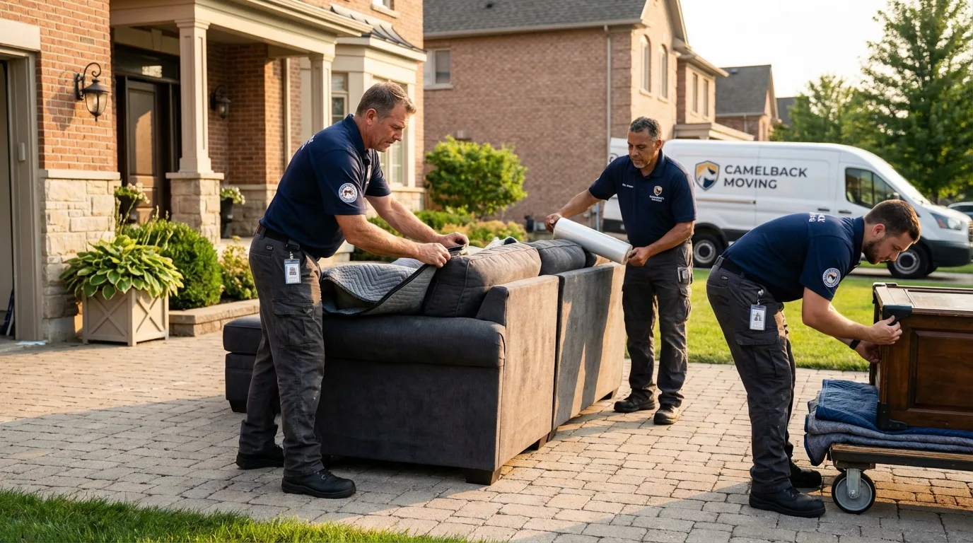 Large estate moving crew wrapping furniture in Murfreesboro, AR
